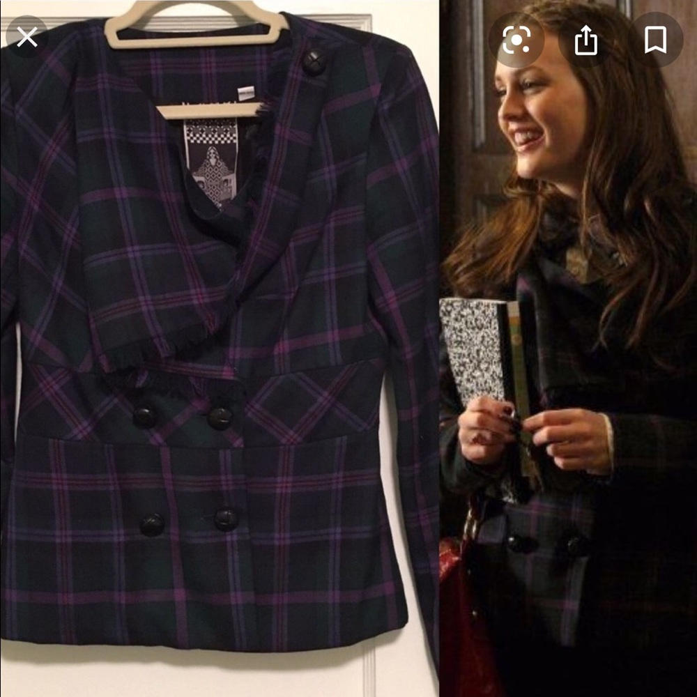 L.A.M.B. plaid jacket aso Gossip Girl Blair